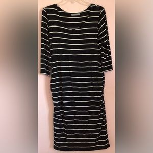 Loveappella Black white Ruched Dress Size Medium